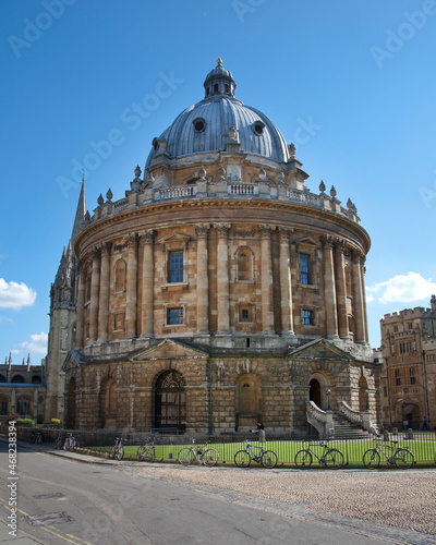 Bodleian Library and student bicycles at the University of Oxford photo