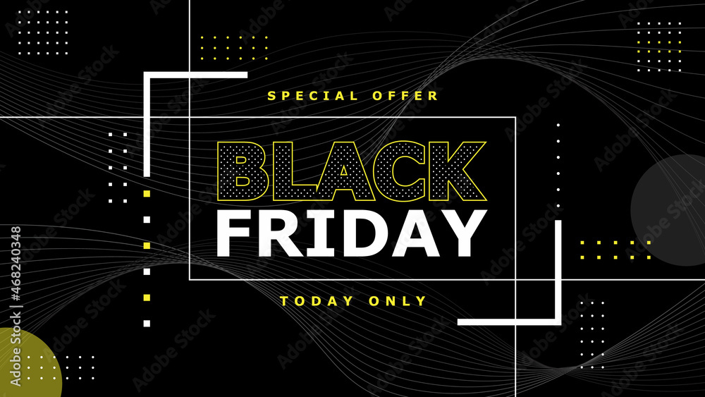 Obraz premium Sales promotion banner vector for black friday sale