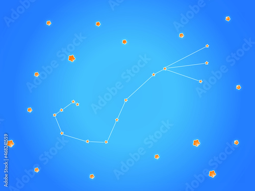 Scorpio Constellation stars in space. Zodiac Sign Scorpio constellation lines. Vector illustration. 