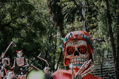 Day of the dead parade in Mexico City photo