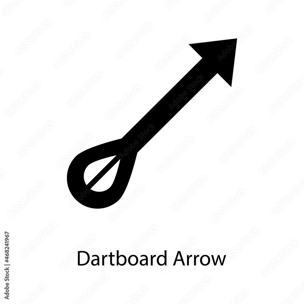 Dartboard Arrow Trendy solid icon isolated on white and blank background for your design Dartboard Arrow Trendy solid icon isolated on white and blank background for your design