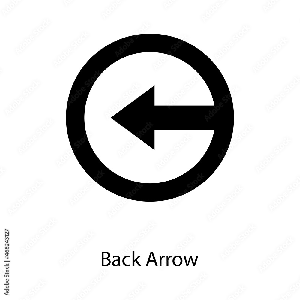 Back Arrow Trendy solid icon isolated on white and blank background for your design