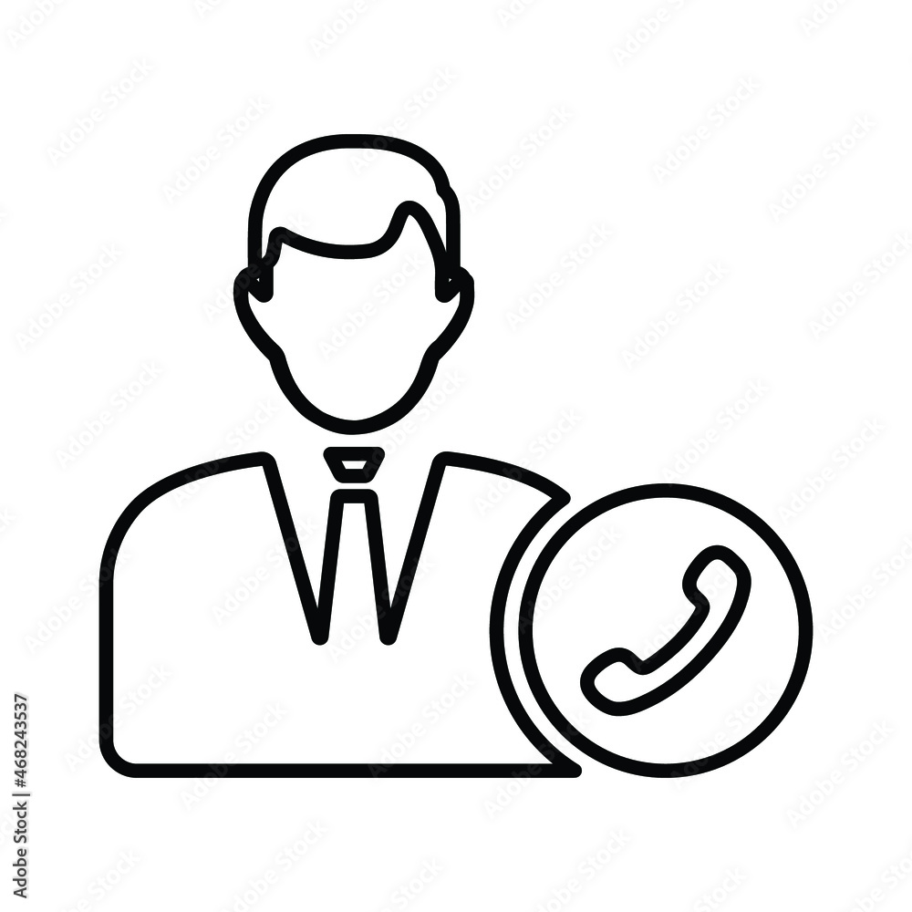 Operator, phone, support, call outline icon. Line art design.