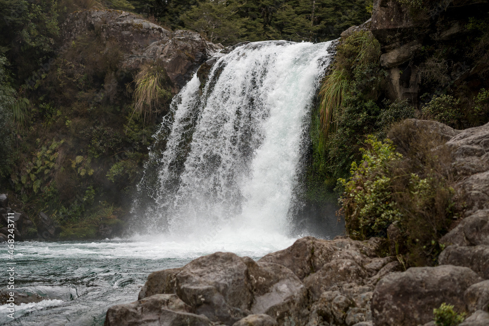 Tawhai Falls in the Tongariro National Park, North Island, New Zealand. Tawhai Falls in the Tongariro National Park, North Island, New Zealand.