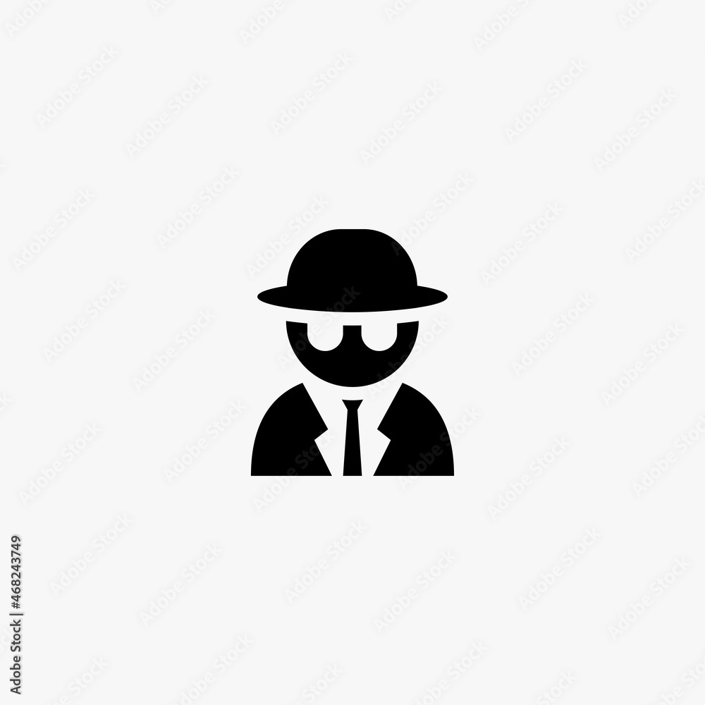 spy icon. spy vector icon on white background