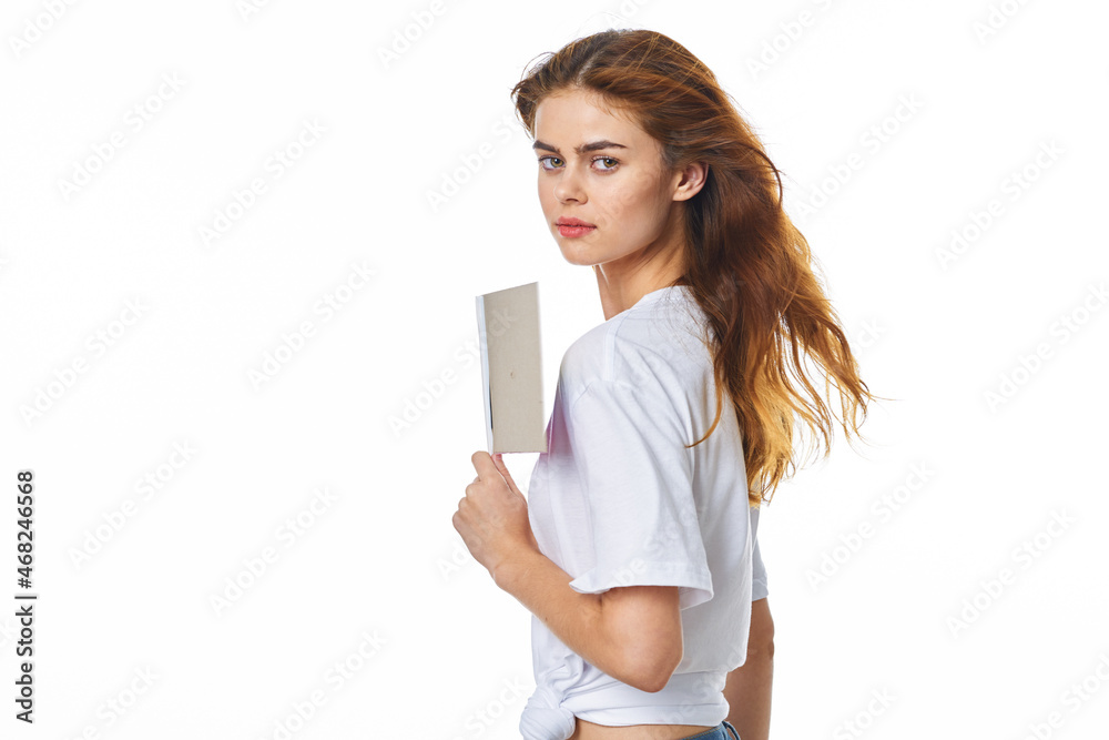 woman wearing white t-shirt lgbt flag inventor community woman wearing white t-shirt lgbt flag inventor community
