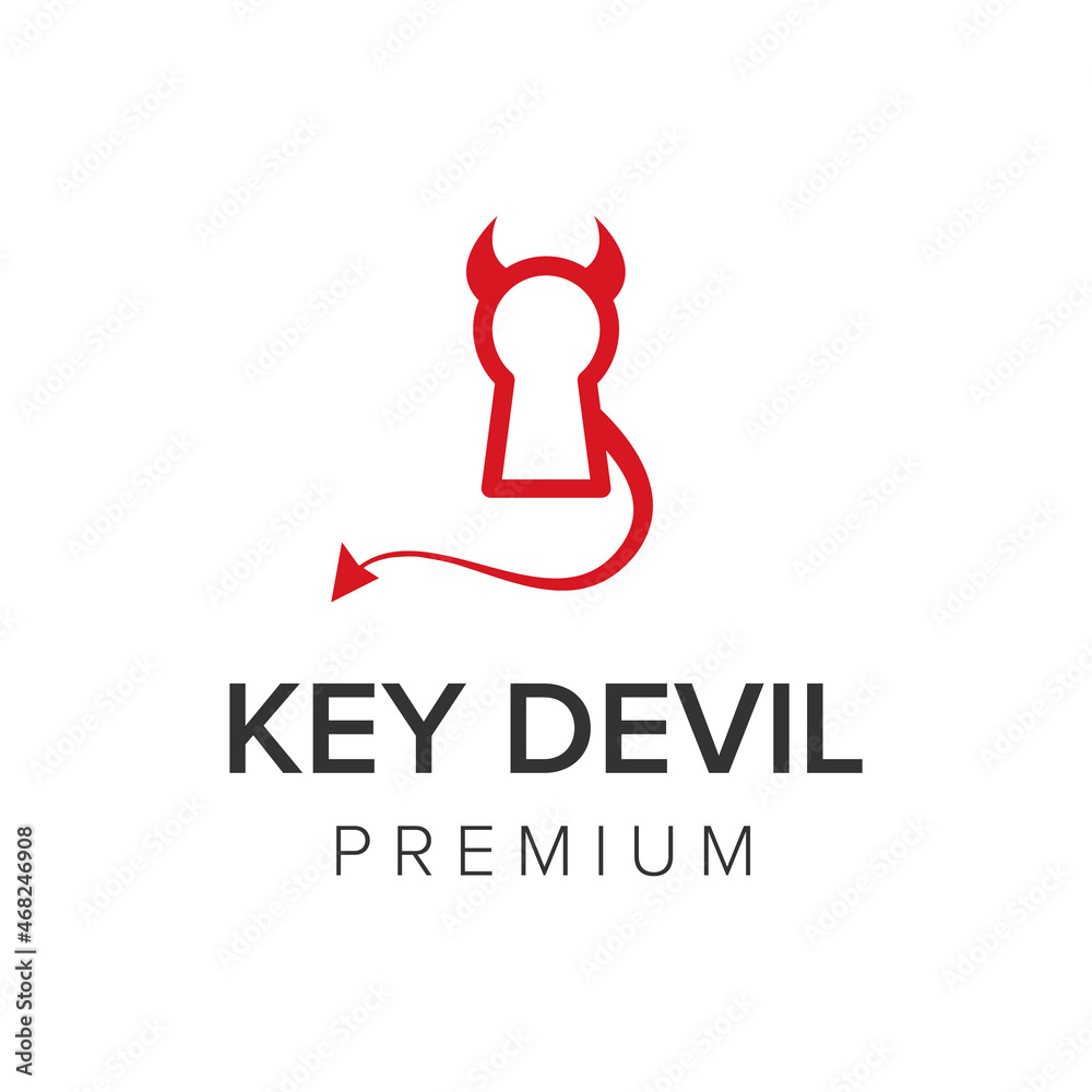 key devil logo icon vector template key devil logo icon vector template
