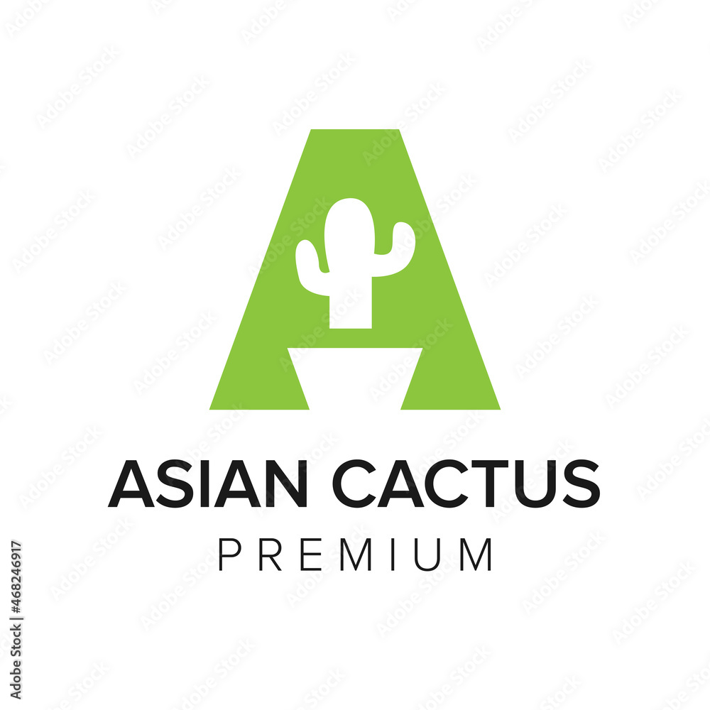 letter A cactus logo icon vector template letter A cactus logo icon vector template