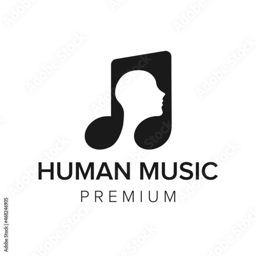 human music logo icon vector template