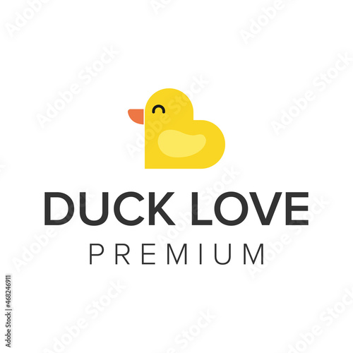duck love logo icon vector template