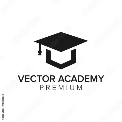 letter V academy logo icon vector template