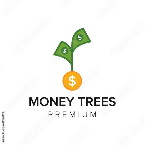 money trees logo icon vector template