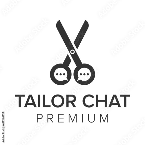 tailor chat logo icon vector template