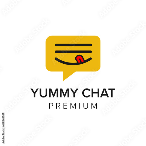 yummy chat logo icon vector template