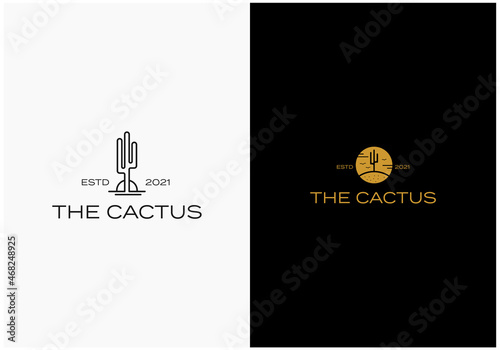 Modern of sketchy cactus Free Vector