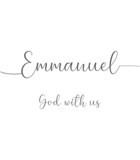 Emmanuel, God with us, Inspirational quote, Christian poster, Modern Art Print, Minimalist Print, Home wall decor, Christian text on white background, nice card, religious banner, vector illustration