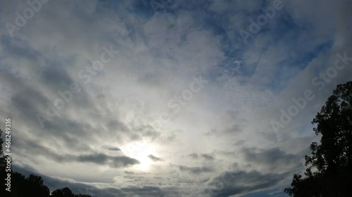 Clearing weather after an overnight storm in Piedmont, time lapse photo