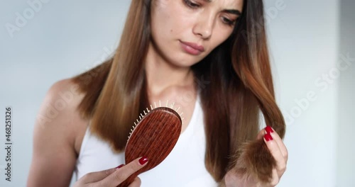 young woman have hair loss problem