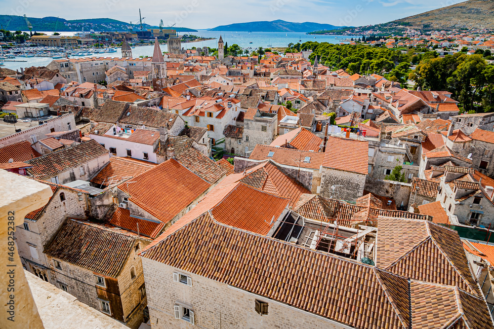 Harbor View from top ofChapel of St. John bell tower in Trogir