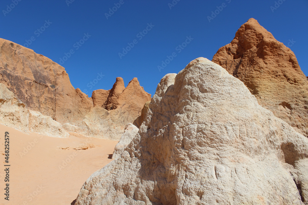 multicolored cliffs in white hill, ceará, brazil.