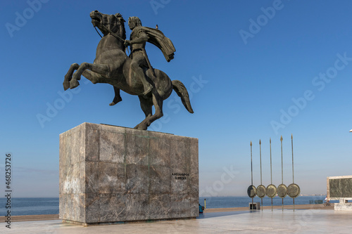 Alexander the Great Monument in city of Thessaloniki, Greece