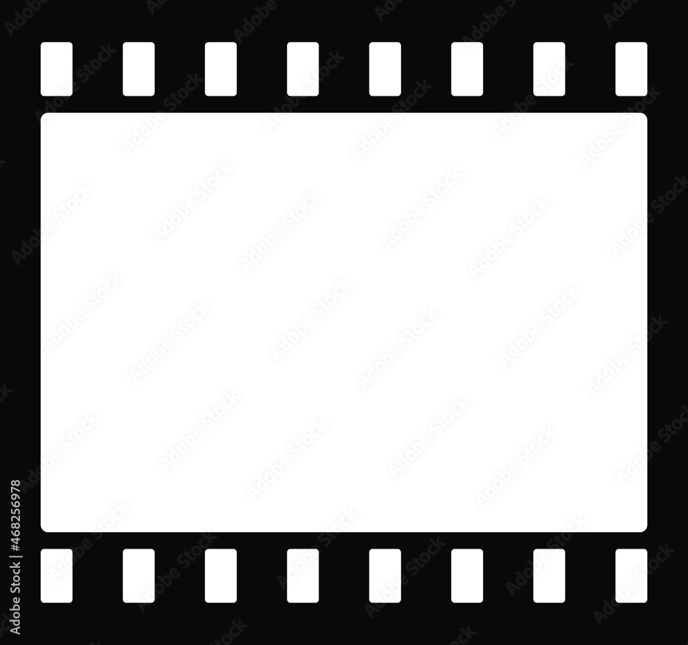 Film strips collection. Old retro cinema movie strip set. Video recording. Vector illustration isolated on background.