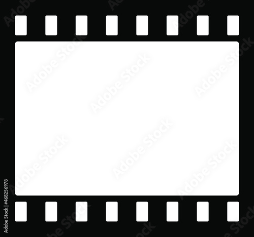 Film strips collection. Old retro cinema movie strip set. Video recording. Vector illustration isolated on background.