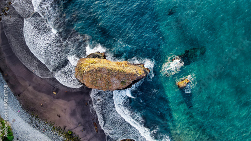 Foto aérea playa de Los Roques, Tenerife, Canarias.