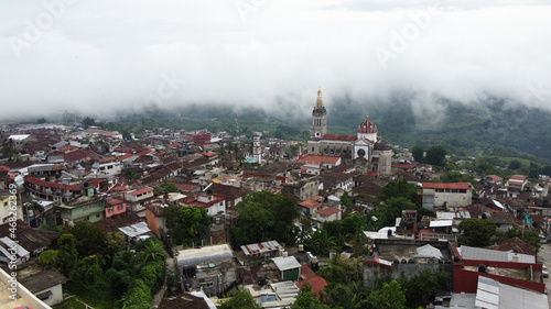 Aerial view of Cuetzalan in Puebla Mexico