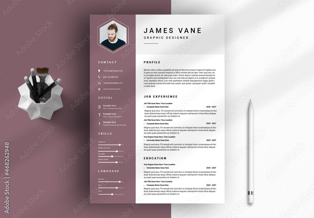 Creative Resume Stock Template Adobe Stock Creative Resume Stock Template Adobe Stock