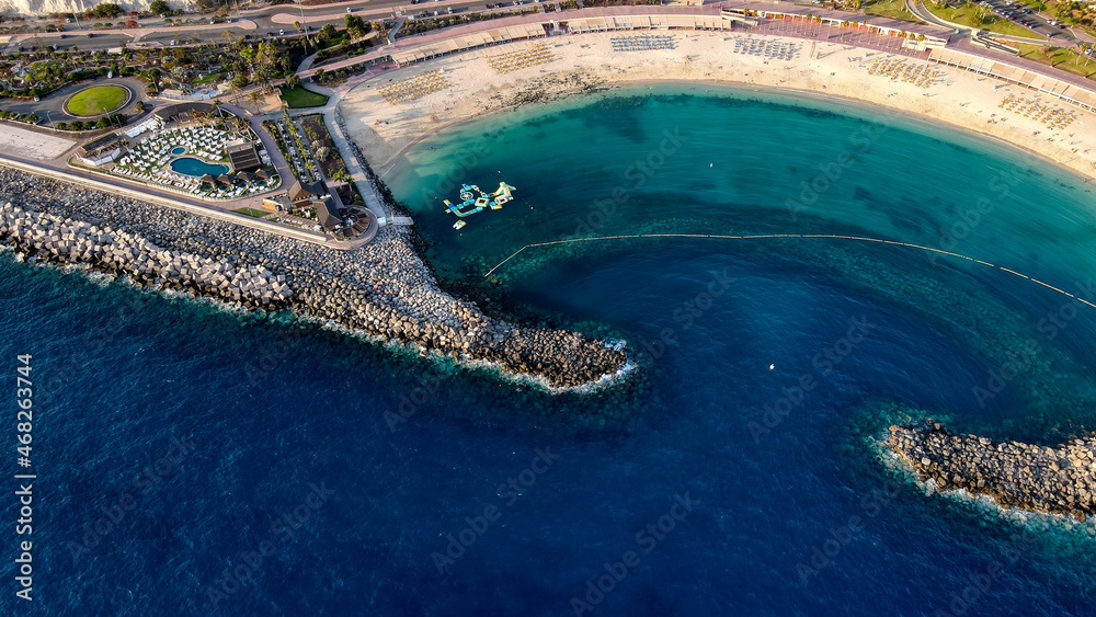 Vista aérea playa de Amadores, Gran Canaria, Canarias,