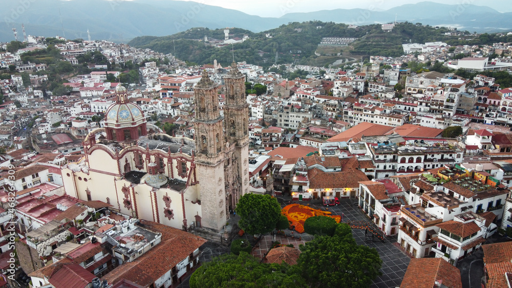 Aerial view of Taxco Guerrero, magic town in Mexico