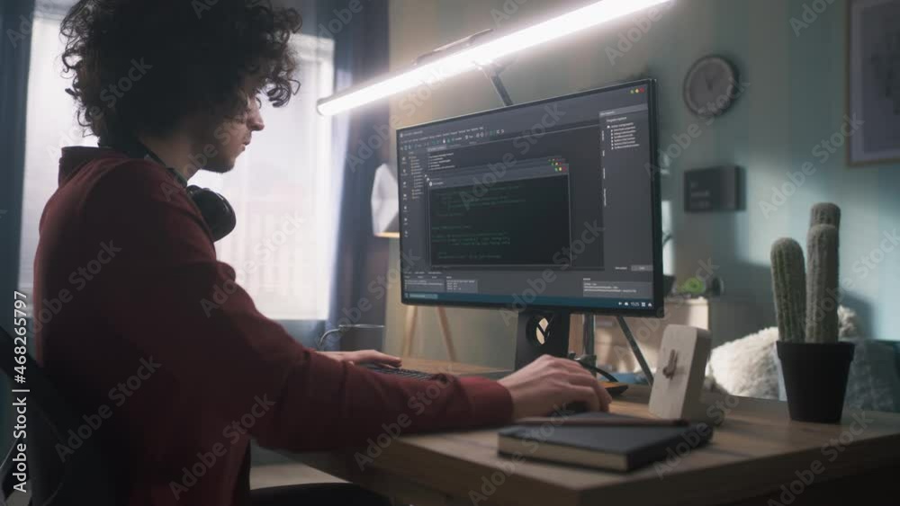 Male programmer working at home Male programmer working at home