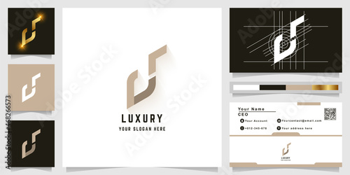 Letter d or cs monogram logo with business card design