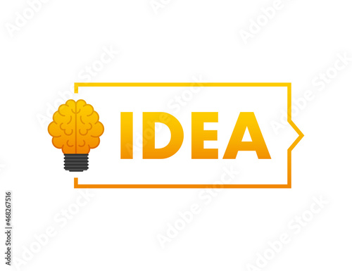 Flat idea for concept design. Lightbulb icon. Idea, solution, business, strategy concept. Vector stock illustration