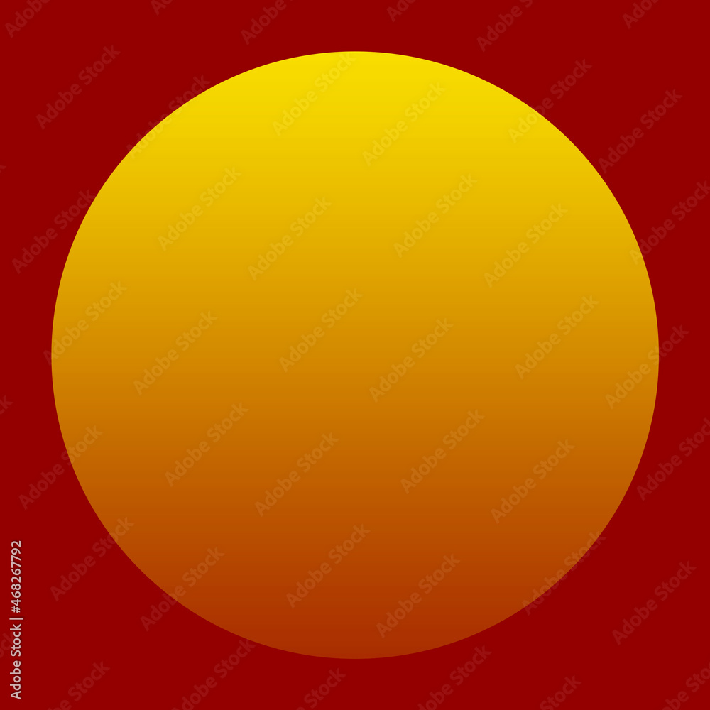 A circle in a box with a combination of orange and yellow colors like sunset, becomes a simple and attractive decorative shape to be applied as a visual art background.