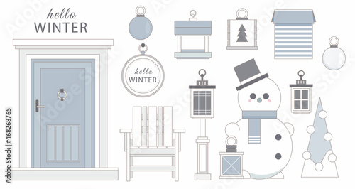 Holiday Porch Decorations set