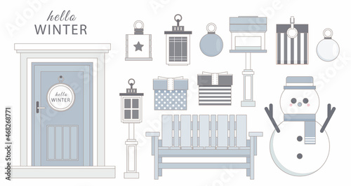 Decorative porch with Christmas decoration