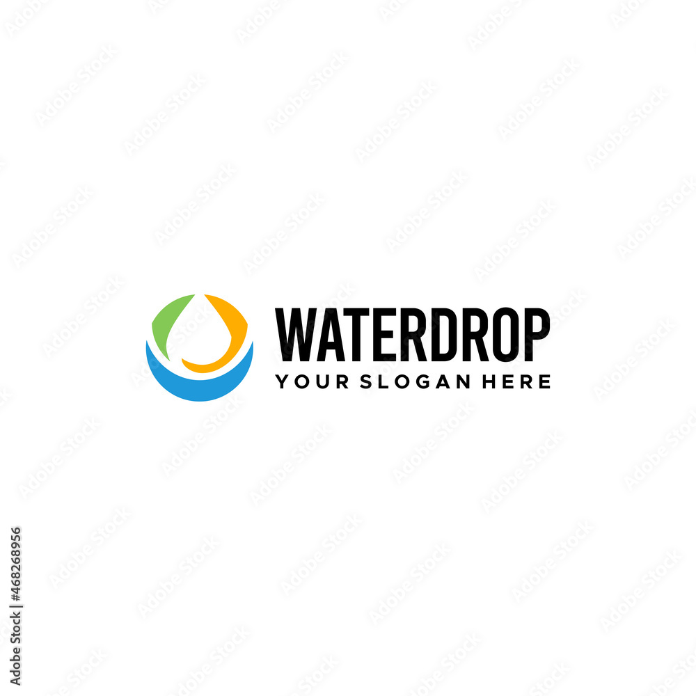 modern colorful WATER DROP droplets Logo design