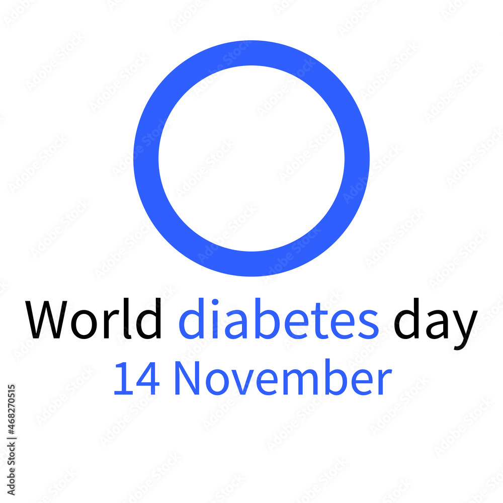 logo for world diabetes day, creative illustration poster or banner for world diabetes day awareness, circular blue sign , watercolor l, on white background logo for world diabetes day, creative illustration poster or banner for world diabetes day awareness, circular blue sign , watercolor l, on white background