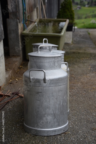 Milk can on the farm