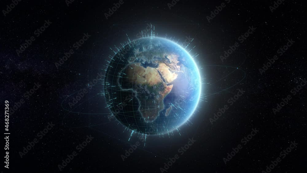 Modern satellite network over Earth surface