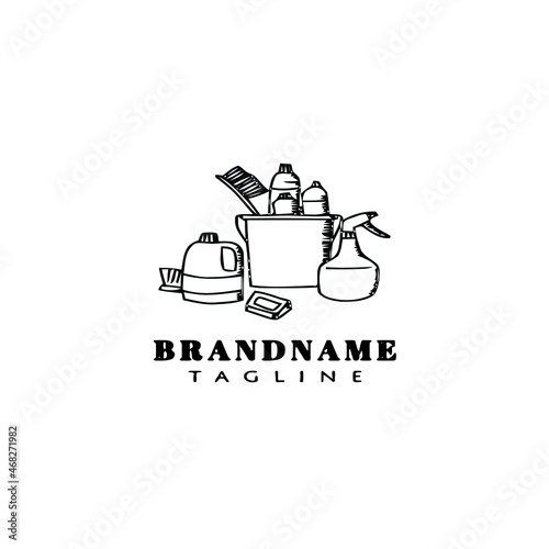 cleaning tools logo design template icon vector illustration