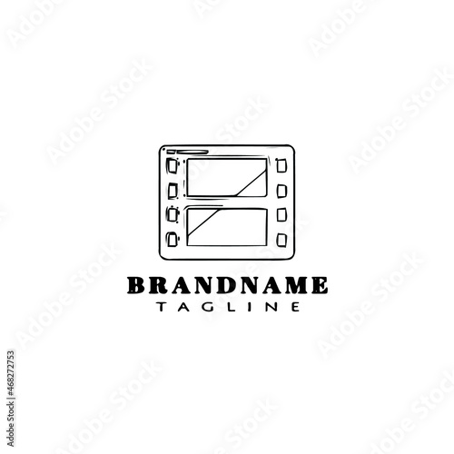 Free Download film canister cartoon logo template icon design black isolated unique illustration - GFXLoad