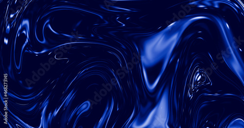Abstract glossy blue marble background. Abstract horizontal background for card, poster, invitation. Decorative luxary handmade texture.
