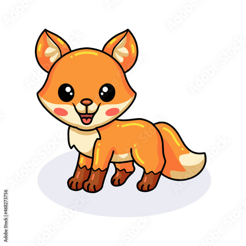 Cute little fox cartoon posing