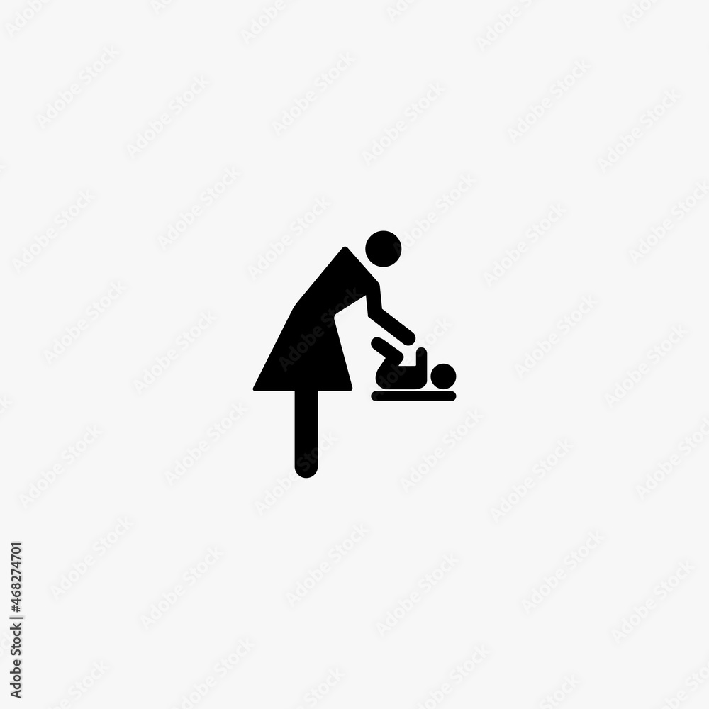 mother changing baby clothes icon. mother changing baby clothes vector icon on white background mother changing baby clothes icon. mother changing baby clothes vector icon on white background