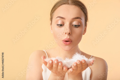 Beautiful young woman with ...