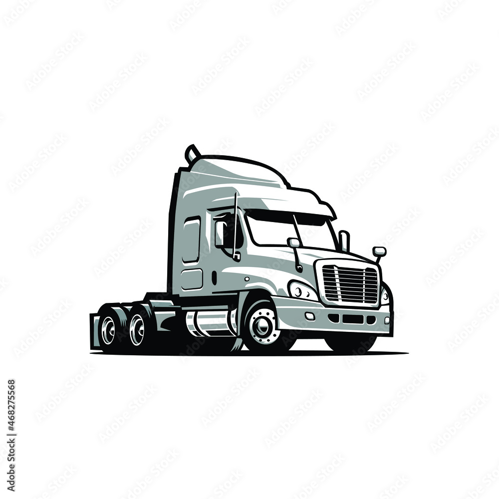 Semi truck 18 wheeler vector isolated eps. Perfect vector for freight and trucking related business