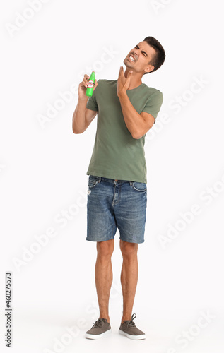 Young man with mosquito rep...